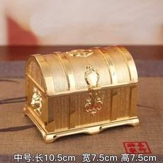 유럽풍 보석함 보물상자 수납 직사각형 엔틱, 골드 중형, 1개