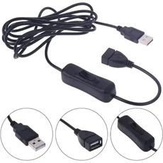0.1m2m 스위치가 있는 검정색 USB 연장 케이블 남성여성 버스 제어 4코어 데이터, black, 0.3m