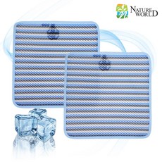 [1+1] 네이처월드 에어매쉬 자동차 통풍방석 차량 의자 쿨 방석 사계절 여름, 블루오션블랙(2P)