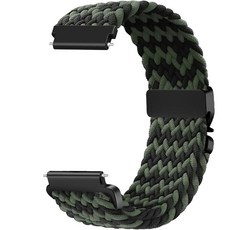 Issinlky 갤럭시 워치 7/6/5/4/FE 40mm 44mm/ Venu Sq/Sq 2/Venu 2 플러스/Vivoactive 3/5/Venu/GTS와 호환되는 20mm 나, 22mm, 그린 블랙