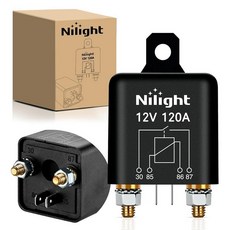 Nilight 50044R 5팩 방수 40/30 AMP 헤비 듀티 12 AWG 주석 도금 구리 와이어 5핀 SPDT 보쉬 스타일 12V 자동차 릴레이 및 하네스 세트 2년 보, 120A-1PC