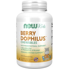 NOW Foods 兒童Berry Dophilus益生菌口嚼錠, 120顆, 1罐
