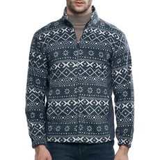 [이지바이] 남성 겨울 기모 플리스 자켓_스노우캐치 노르딕 눈꽃 패턴 빅사이즈 방풍 방한 집업 자켓 점퍼 아우터