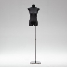 黑色扁身模特道具平胸韓版半身櫥窗陳列女裝服裝店模特展示架全身櫥窗模特兒 擺攤人檯模特兒 人形模特兒, 黑扁身/鏡面加厚圓盤