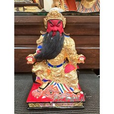 （巧之手藝術品）全素金關聖帝君 八寸八關公 精緻樟木 神尊神像宗教, 1個