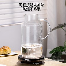 高硼矽冷水壺 大容量耐高溫玻璃涼水壺 茶壺果汁壺, 1個, 涼水壺 3800ml
