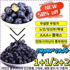 무설탕 야생 블루베리 건과일건조블루베리 씨없음 대과 다양한 누구나 층층이 검수 HACCP/등급인증 100% 자연산 안심섭취, 50g/봉지*2