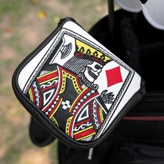 BAIRBRE Golf Club COVER 오버s - Poker DIAMOND 다이아몬드 King 3 우드 헤드 커버 Fariway 헤드커버 가죽 골프 대부분의 브랜드용 283, 말렛 퍼터