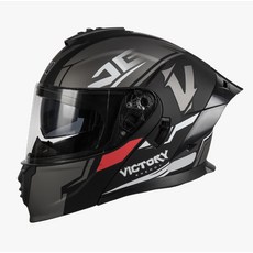 VGV 摩托車頭盔 揭面盔 雙鏡片, 1個, L06v字輝勝利【3C/DOT認證】