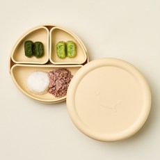 잼먹 실리콘 흡착식판 다바이더 세트, 디바이더_A타입_베이지, 1세트