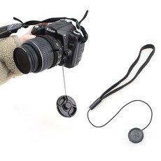 DSLR 카메라 렌즈캡 홀더 스트랩 끈 미러리스 소니 니콘 호환 액세서리, 1개