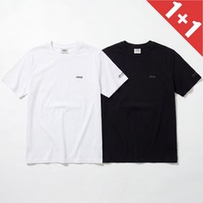 지프 남여공용 기본 반팔티 무지티 1+1 스몰로고 2팩