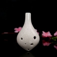 6孔中音C調陶笛 學生初學樂器, 白裂, 1個