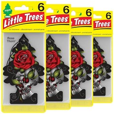 리틀 트리 자동차 방향제 | 매달린 나무는 자동차와 가정에 오래 지속되는 향기를 제공합니다 금색 24가지, Rose Thorn