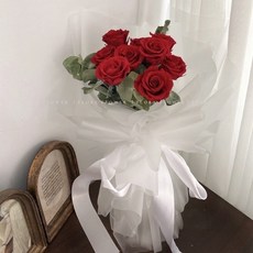 Floraflower 摯愛酒紅永生花花束 玫瑰花, 1個