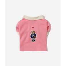 국내매장제품 예일 강아지옷 예일 애완의류 엠브로이더리 댄 도기 피케 셔츠 핑크 323936