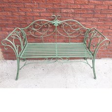 야외 의자 옥상 휴대용 라탄 테라스 플라스틱 철제벤치, A. 밝은 녹색 2인용 의자