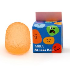 아오라 스트레스볼 로제 스퀴시 말랑이 장난감, 오렌지, 140g, 1개