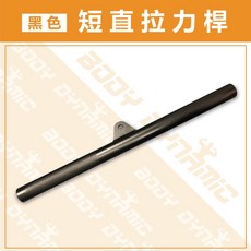 專業拉力器 黑色短直拉力桿 高強度鋼材 人體工學握把設計 健身器材配件, 1個