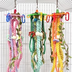 [미니스토리]넝쿨 로프 뜯뜯 호기심 장난감 피그미다람쥐 이갈이 슈가글라이더 앵무새 스트레스 해소, 1개, 랜덤색상