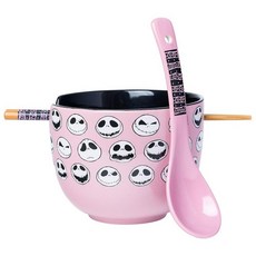 실버 Buffalo 디즈니 릴로와 스티치 세라믹 라면 그릇 스티치가 특징인 젓가락 포함 887.2ml(30온스)_155258, 크리스마스 악몽 잭의 다른 감정_155258