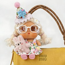 팝마트 크라이베이비 휴가 일기 시리즈 인형 인형옷 상의 치마 가방 안경 신발 토끼 세트 인형제외, 세트 (아기 옷만 입히고  아기는 아기 옷 입지 않음), 7 스커트+안경+신발+헤어피스+핑크 토끼 세트-인형제외