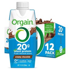 오르겐 비건 단백질 쉐이크 크리미 초콜릿 20g 295ml 12팩