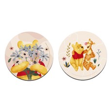 迪士尼 Disney - 維尼花草風系列 軟式珪藻土杯墊 I 台灣製 正版授權 杯墊DN0688, 1個, 捧花(圓)