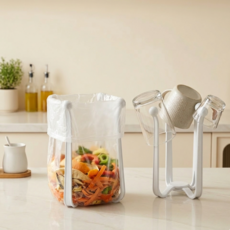 음식물 비닐봉투 거치대 주방, 1개, 화이트