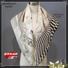 東吳韻 雙面印花桑蠶絲絲巾 90cm大方巾 重磅斜紋真絲領巾 百搭披肩圍巾 高檔禮品