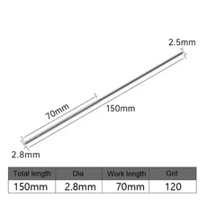 롱 생크 다이아몬드 라운드 마이크로 파일 작은 직경 리밍 그라인딩 합금 모듬 파일 마찰 나이프 그릿 100, 06 Dia2.8x150mm Grit120, 02 1pcs