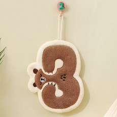 限時優惠. 可愛卡通擦手巾可掛式超強吸水加厚家用廚房衛生間厚抹布兒童手帕, 字母熊B, 1個