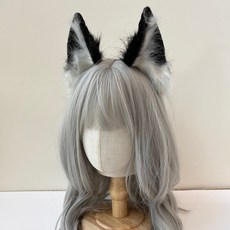 고양이귀 머리띠 귀여운 헤어밴드 코스프레 촬영 코스튬 축제 소품, 1개, 블랙