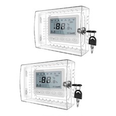 키가 있는 온도 조절기 잠금 상자 투명 온도 조절기 가드 온도 조절기 커버 사무실용 열 공기 상태 제어판 커버, 스타일 A