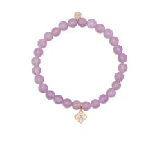 시드니에반 14K 옐로 골드 자수정 다이아몬드 참 브레이슬릿