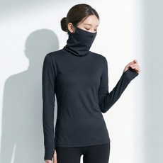<투엘라> 여성 마스크넥 메쉬 핑거홀 티셔츠_등산 골프 쿨쉴드