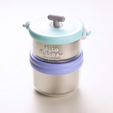 도파민 더블레이어 304 스텐 보온도시락, 03블루퍼플, 1세트