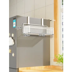 모던 미니멀리스트 주방 냉장고 수납 랙 벽걸이 철제 아트 다용도 보호필름 정리대, 28 흰색 단층 중간 사이즈