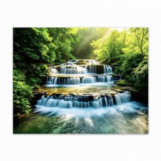 풍수 인테리어 폭포 돈들어오는 현관 액자 자석 풍경 그림, 1번-돈이밀려오는폭포