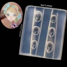 네일 템플릿 DIY 귀여운 작은 인형 얼굴 모양의 매니큐어 패턴 금형 수제 여성 장식 실리콘 아트 도구, 옵션01) AM-233, 1개