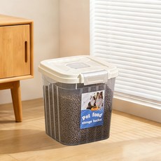 대용량 펫 푸드 저장통 밀봉성 우수 내구성 강한 투명 디자인 이동 편리 펫/가정용 음식 저장통, 1개, 20L, 투명하다
