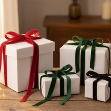 루트모아 벨벳 리본 롤 장식 포장리본, 레드