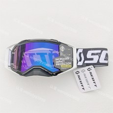 scott 斯科特越野摩托車護目鏡PROSPECT風鏡速降山地車防風鏡 護目鏡 防風眼鏡 運動眼鏡, 黑白框 藍片, 1個