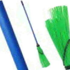 잘쓸리는 야외용 철코팅 초록빗자루 도로비 정원 봉빗자루 낙엽쓸기 학교, 중, 1개