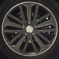 현대 올 뉴 투싼 18인치 카본블랙 자동차 휠 스티커 1세트, 1개