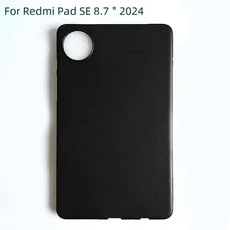 Xiaomi Redmi Pad SE 8.7 "용 태블릿 케이스 2024 소프트 TPU 실리콘 슬림 Funda 블랙 쉘 충격 방지 보호, 01 Soft Black Cover, 01 Redmi Pad SE 8.7