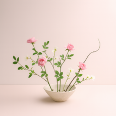 이케바나 화병 도자기 꽃꽂이 꽃병, 아이보리