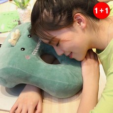 낮잠 수면베개 책상 베개 귀여운 동물 캐릭터 포근 안면 베개템, SN.낮잠베개 당근
