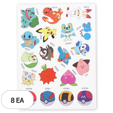 비앤씨 포켓몬스터 진화 자석놀이보드 1진화 포켓몬, 혼합색상, 8개