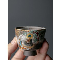 九覺堂 手繪敦煌飛天主人杯 志野柴燒, 商品主圖, 1個